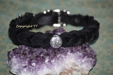 Fettlederhalsband mit Silberperle