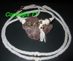 Lederleine -Halsband Nappa weiss