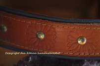 Halsband Leder, Sonnenblumen 32-37cm