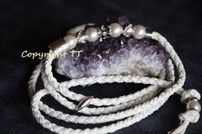 Showleine Hirschleder weiß 