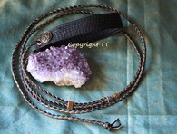 Showleine Nappaleder schwarz-gold