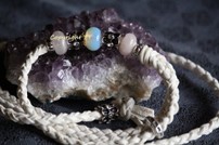 Showleine Hirschleder weiß