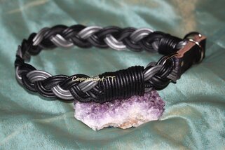 Flechthalsband schwarz-silber